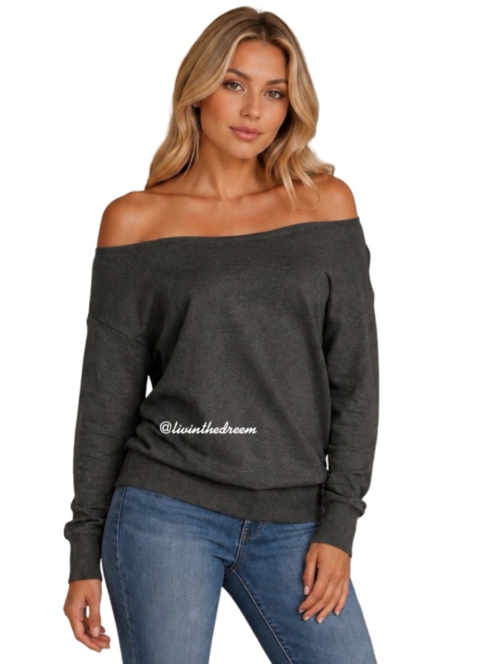 #T70 Nation LTD Raglan Off the Shoulder Sweater SZ M $98 - Picture 2 of 14